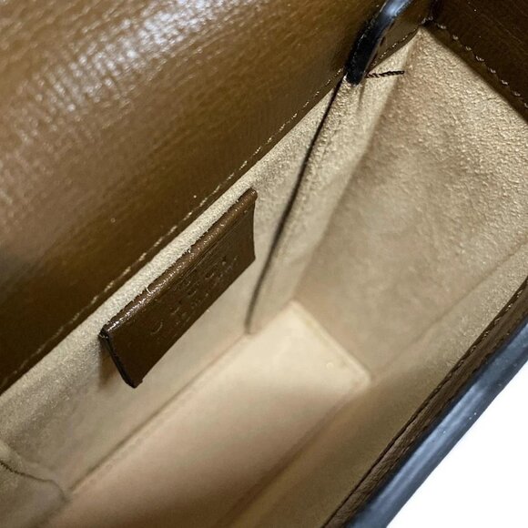 Auth GUCCI GG Plus / GG Supreme, Horsebit 625615 Beige Dark Brown PVC Leather - Picture 14 of 16